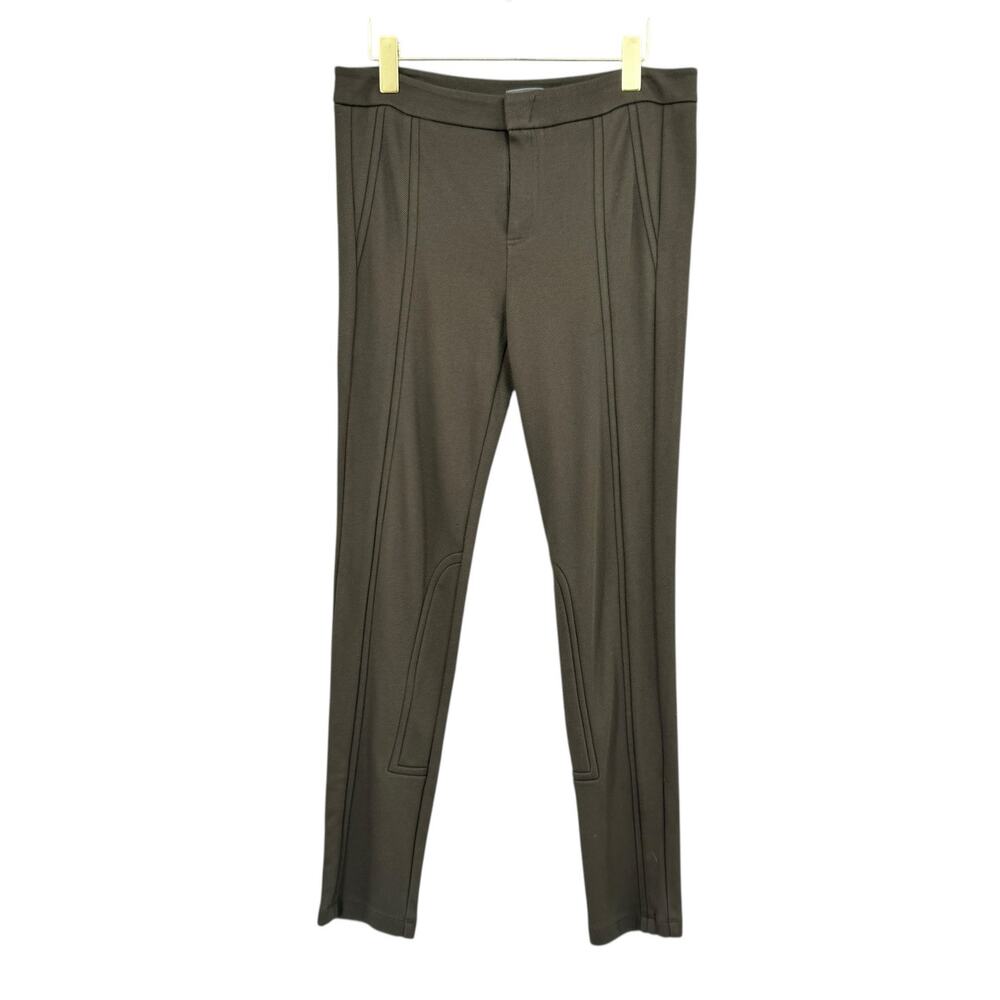 Vince Dark Olive Green Twill Equestrian Mid Rise Stretch Skinny Ankle Pants